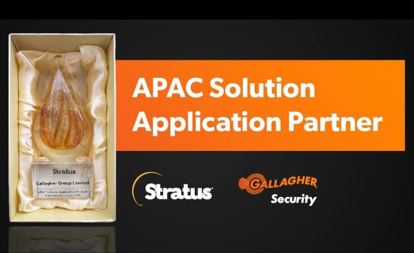 Gallagher Security receives Stratus Technologies APAC Solution Application Partner Award 