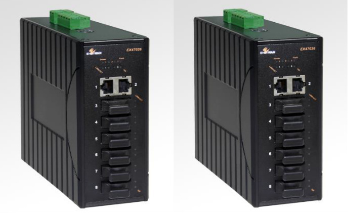 EtherWAN's new hardened Ethernet switch supports six fiber optic ports 