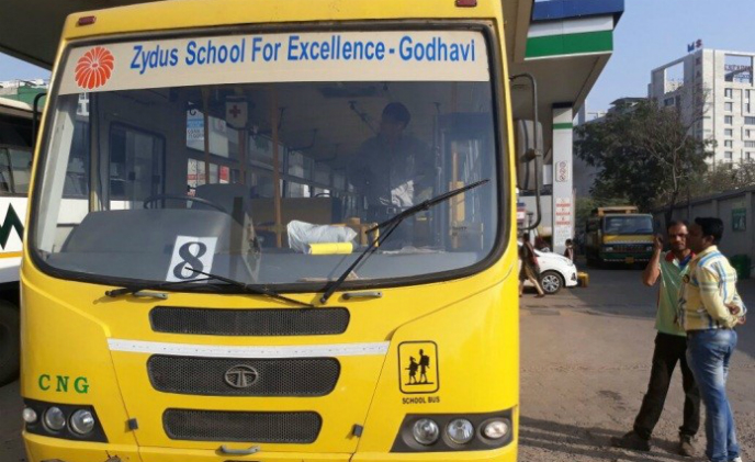 Zydus school buses secured by CP PLUS cameras
