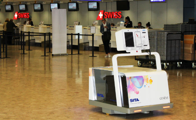 Check-in robot improves airport management efficiency