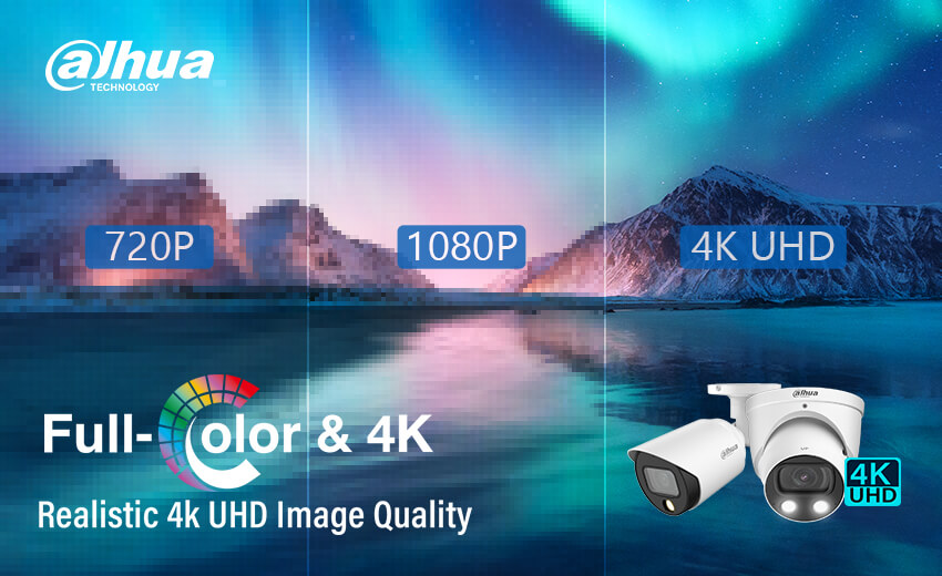 Get realistic image quality even in dark environments with Dahua Full-color 4K cameras