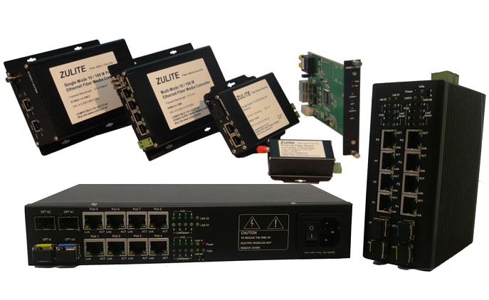 Zulite ring connection architecture Ethernet fiber converters