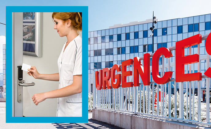 Wireless locks and wired access control guard the French hospital