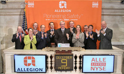 Allegion rings Opening Bell in celebration of trading on public equity market
