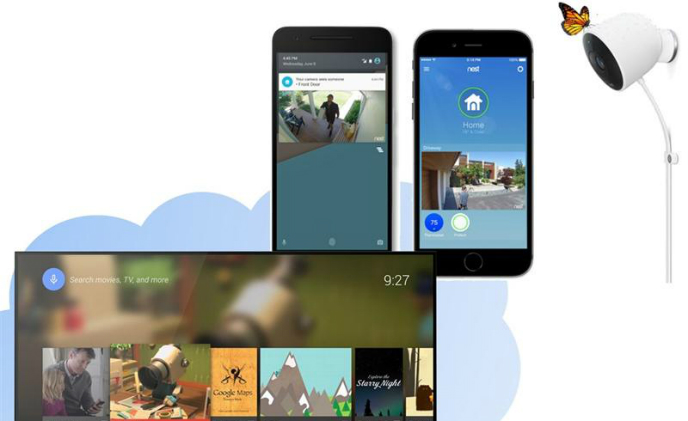 The updated Nest App lets users record video clips and play camera feeds on Android TV