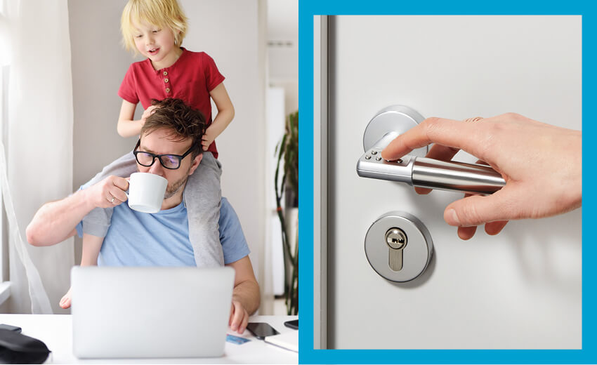 One simple door upgrade ensures a home office is private and secure