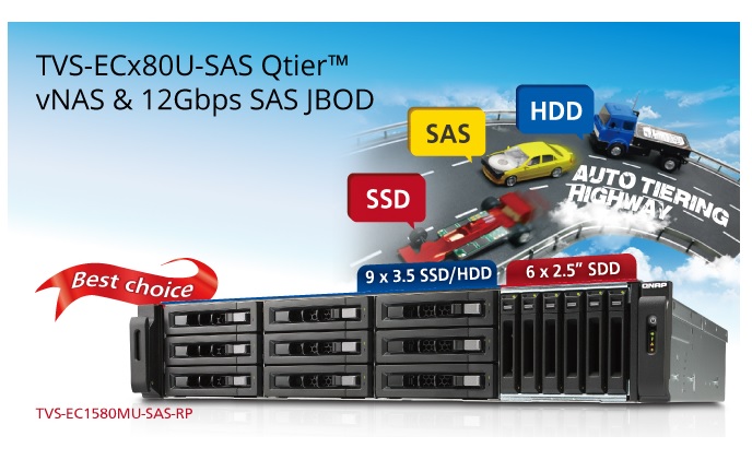 QNAP launches NAS with Qtier technology and 12Gbps SAS expansion enclosures