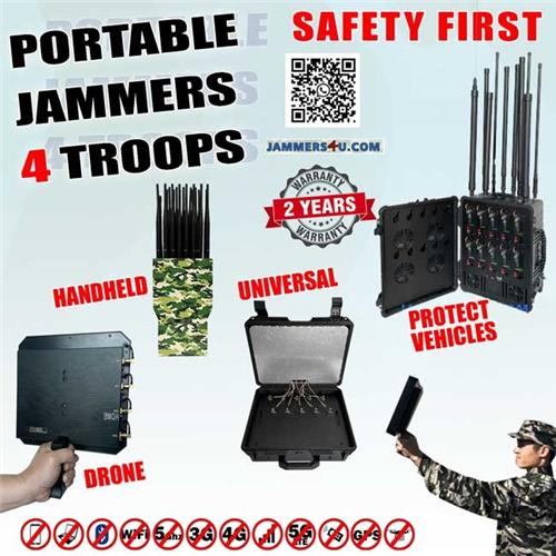 Simple, essential, safety upgrade for deployed units. Drone, IED, and e-risk signal jammers