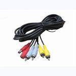 2RCA+DC CCTV Audio Extend Cable - Black