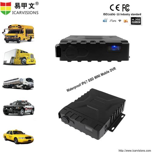 4 CHANNEL+1IPC WATERPROOF IP67 SSD G-SENSOR H. 264 MOBILE VEHICLE DVR (GPS+3G/4G+Wi-Fi) JH0