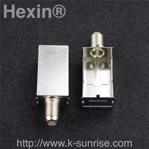 male IEC connector with shielding