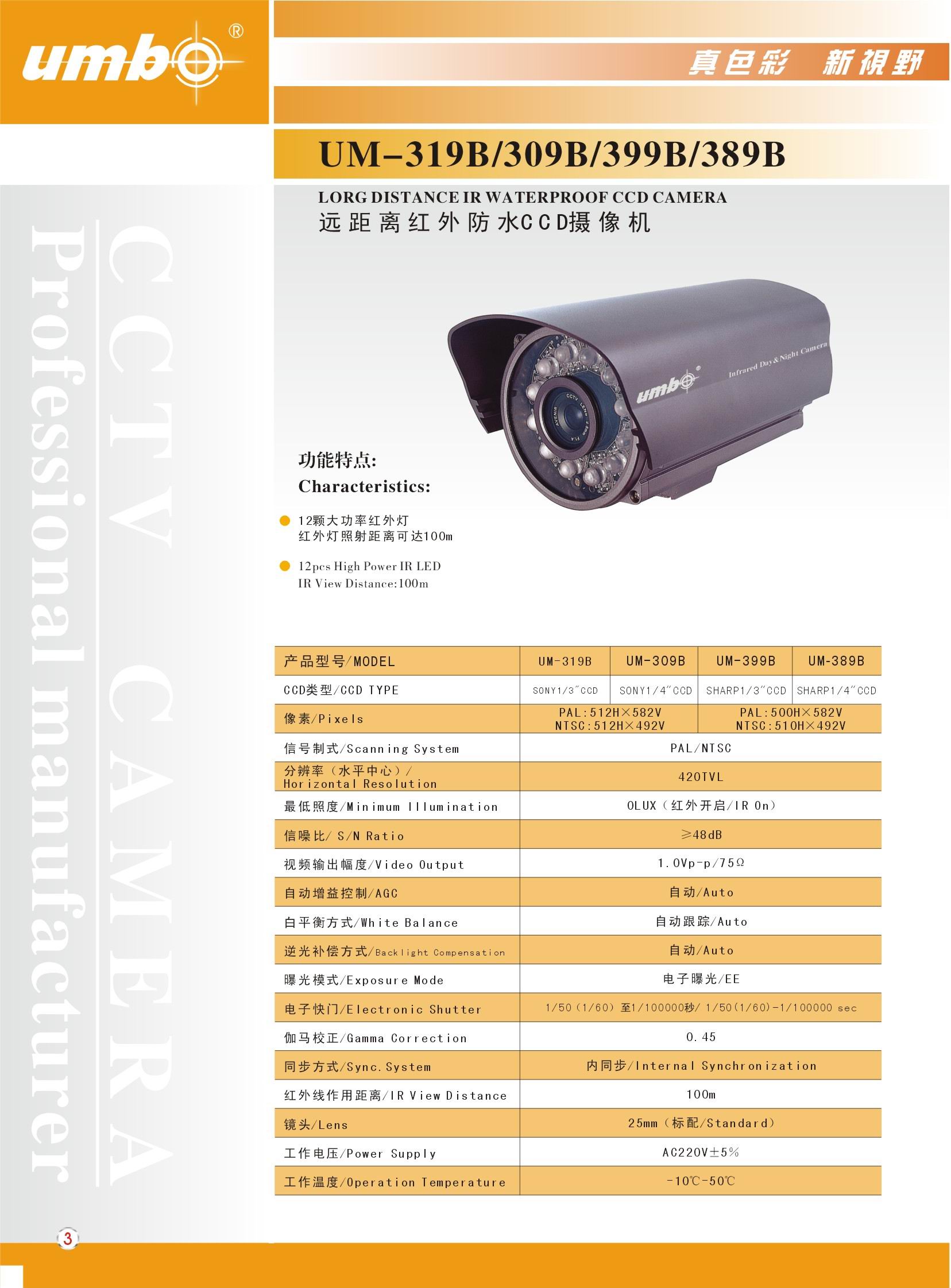 UM-319B IR Waterproof CCD Camera