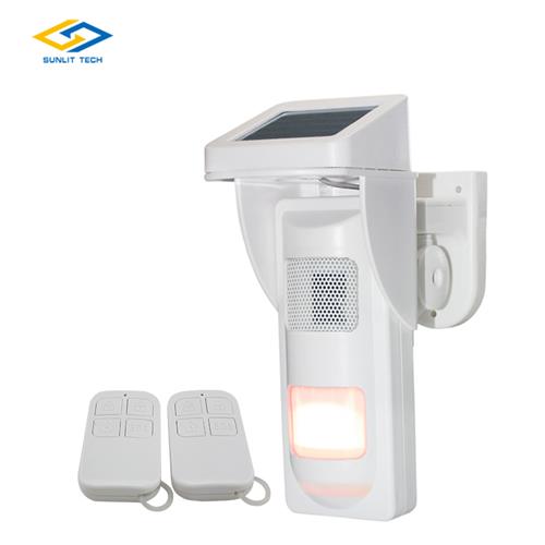 Outdoor Solar Burglar Alarm Motion Detector with Sound & Light Alarm