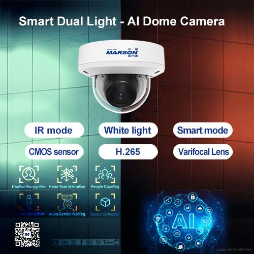 AI Camera Dome 8M Smart Dual Light – MA8211N
