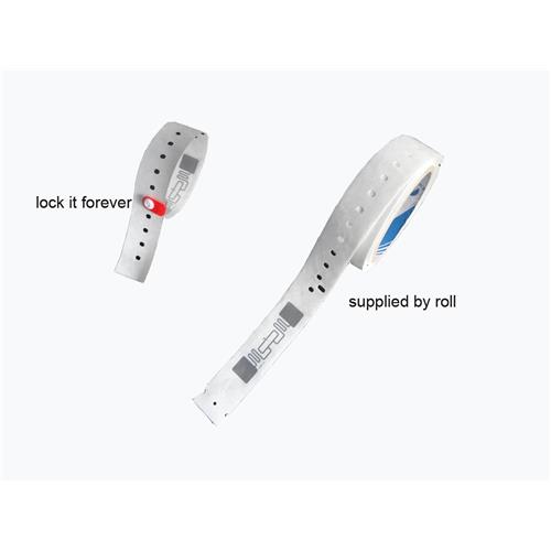 RFID Tyvek Wristband, White, UHF, Marathon, Alien Higgs 3, 860-960 MHz, R/W