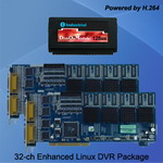 Linux PC DVR with 32-channel DSP H.264 Compression, 960fps, D1, 2CIF, CIF Resolution