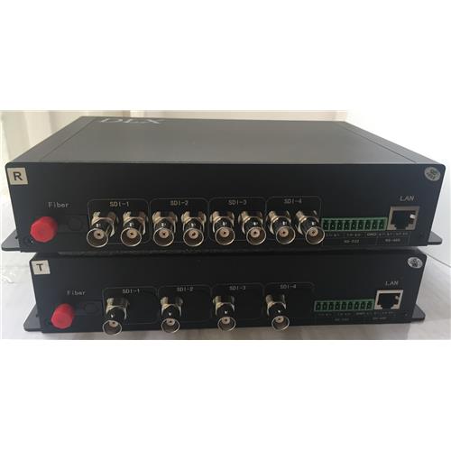 4chs HD-SDI video with one RS485 Fiber Optic Transmitter and Receiver 