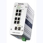 JetNet 3810Gf / 3810f Industrial 8 PoE + 2 GbE / FE SFP Booster PoE Switch