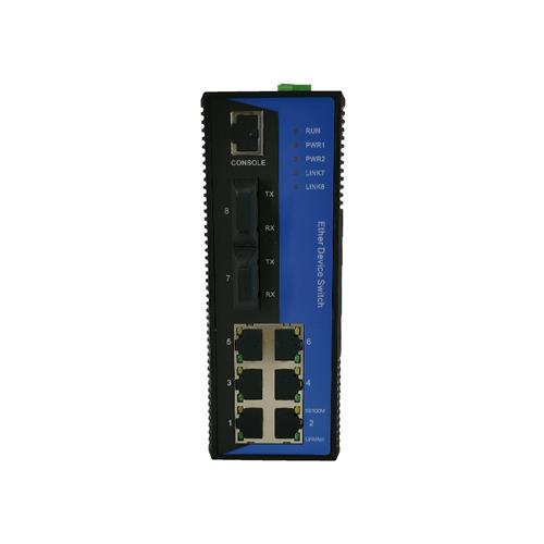 6-port 10/100M Ethernet + 2-port 100M FX Din-Rail Layer2 Managed