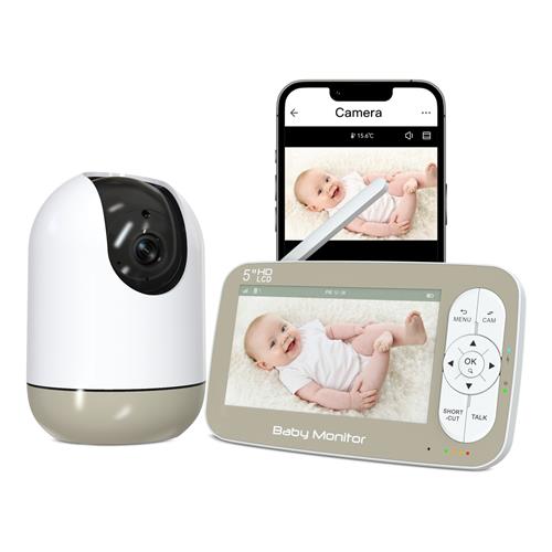 Facroty Price Video Baby Monitor 1080P HD 5 inch Tuya Smart WiFi Dual Mode Crying Detection