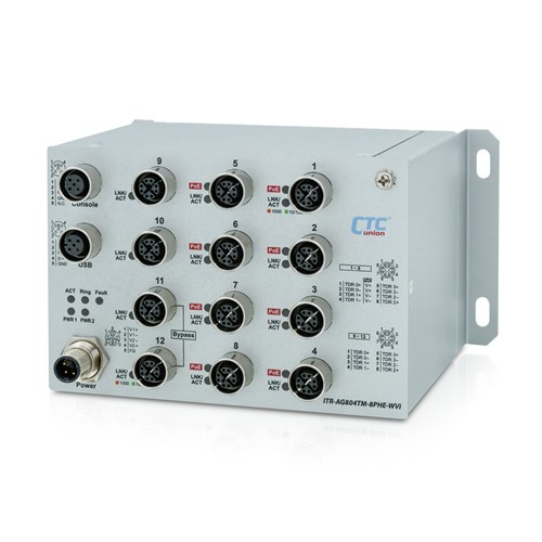 EN50155 Cyber-Hardened Managed PoE Switch - ITP-AG804TM Series