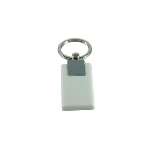 PC (Polycarbonates) Key Fob with Metal Fittings - 125kHz, T5577, R/W, White, KT6-050E-0N