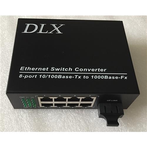 8ports Ethernet with one port fiber optic port fiber switch 8IP cameras to fiber converter