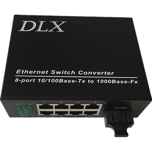 8ports Ethernet with one port fiber optic port fiber switch IP cameras to fiber converter