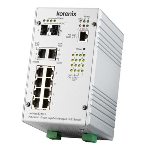 Korenix JetNet 5310G Industrial 8 + 2G Combo Managed High Power IEEE802.3at Switch