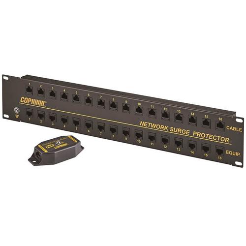 COP 16 Ports Rack Mount 10/100/1000 PoE LAN Surge Protector