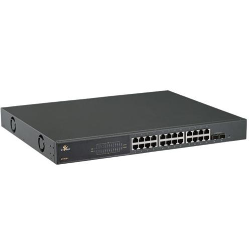 EX26262 Web-managed 26-port Gigabit PoE Switch with 24 Gigabit + 2 SFP ports