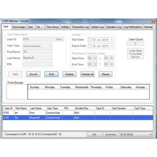 IrisID Software iCAM Manager (SDK)