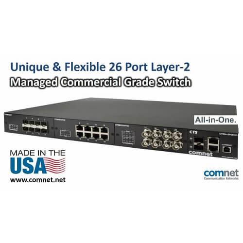 ComNet CTS 24-Port Commercial Grade Modular Ethernet Managed Switch